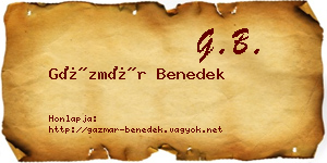 Gázmár Benedek névjegykártya