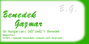 benedek gazmar business card